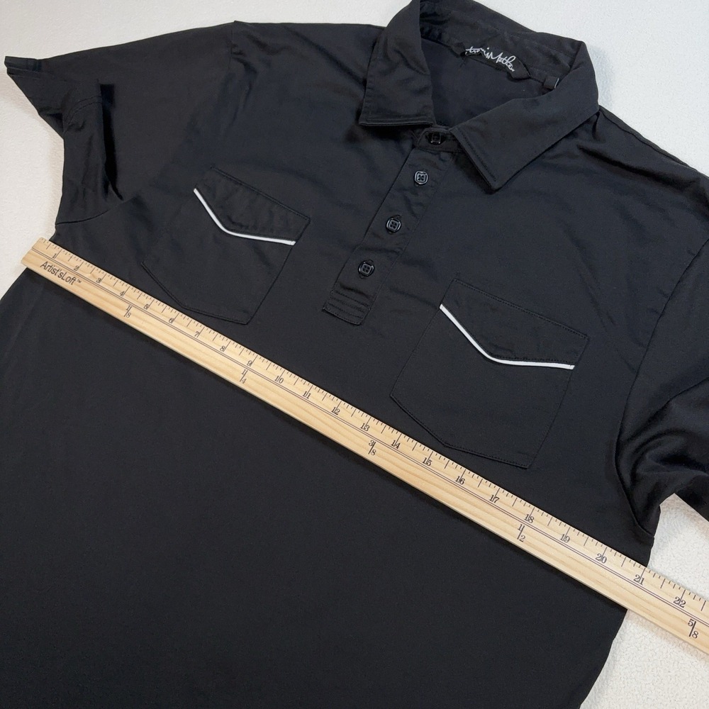 Travis‎ Mathew Double Pocket Golf Polo Men's L Black Pima Cotton Stretch *LOGO* - Picture 13 of 16